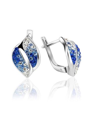 Bright Crystal Earrings In Sterling Silver The Eclat, image 