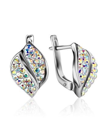 Silver Earrings With Chameleon Colored Crystals The Eclat, image 