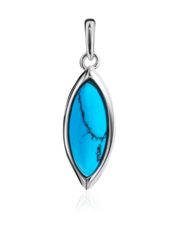 Sterling Silver Pendant With Reconstructed Turquoise The Amaranth, image 