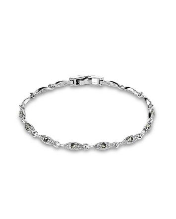 Silver Link Bracelet With Marcasites The Lace, image 