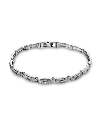Sterling Silver Link Bracelet With Marcasites The Lace, image 