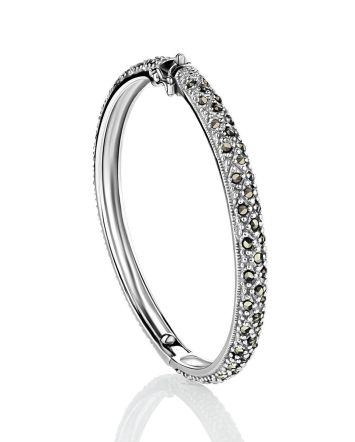 Silver Hinged Bracelet With Marcasites The Lace, image 
