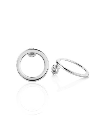 Round Silver Studs The Astro, image 