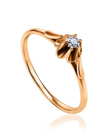 Solitaire White Diamond Ring In Gold, Ring Size: 9 / 19, image 