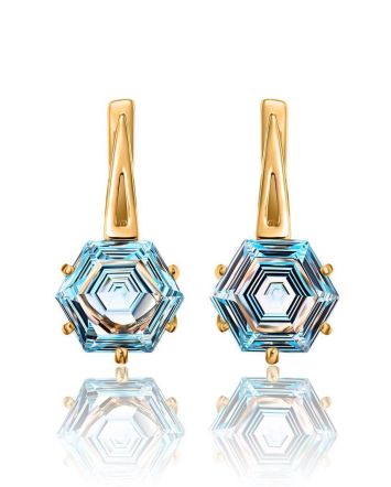 Stylish Topaz Earrings In Gold, image 