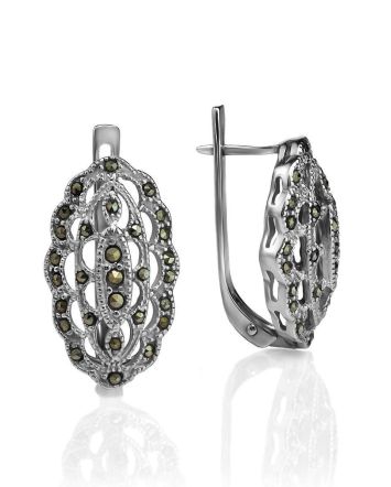 Sterling Silver Earrings With Marcasites The Lace, image 