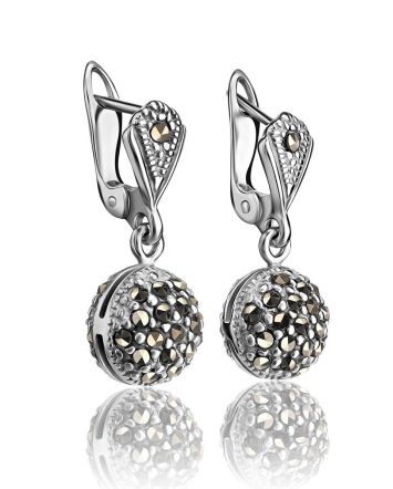 Sterling Silver Dangle Earrings With Marcasites The Lace, image 