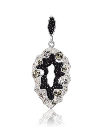 Sterling Silver Pendant With Black And White Crystals The Eclat, image 