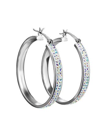 Sterling Silver Hoop Earrings With Crystals The Eclat, image 