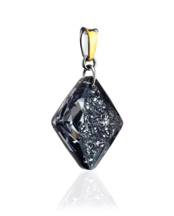 Bold Gold Plated Pendant With Black Crystal The Fame, image 