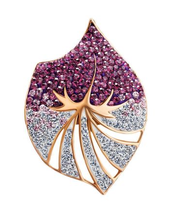 Flat Gold-Plated Pendant With Multicolor Crystals The Jungle, image 