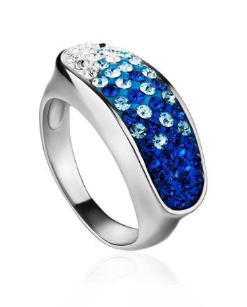 Two Toned Crystal Ring The Eclat, Ring Size: 6.5 / 17, image 