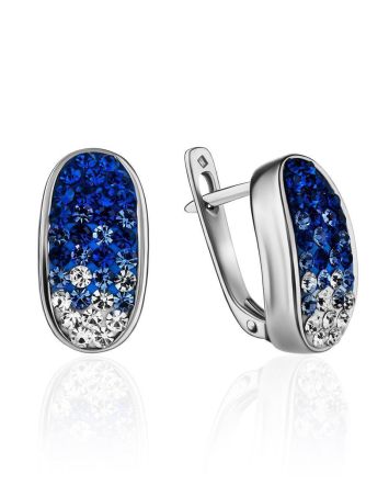 Blue And White Crystal Earrings The Eclat, image 