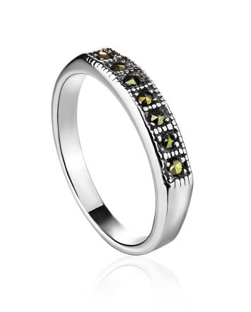 Laconic Sterling Silver Ring With Marcasites The Lace, Ring Size: 6 / 16.5, image 