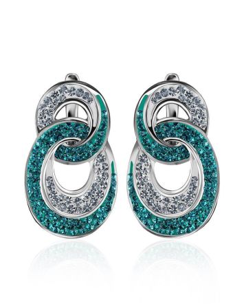 Green And White Crystal Earrings The Eclat, image 
