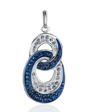 Sterling Silver Pendant With Blue And White Crystals The Eclat, image 