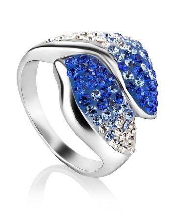 Bold Crystal Ring In Sterling Silver The Eclat, Ring Size: 8.5 / 18.5, image 