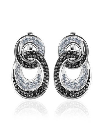 Crystal Encrusted Earrings In Sterling Silver The Eclat, image 