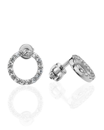 White Crystal Studs In Sterling Silver The Aurora, image 