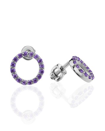 Violet Crystal Studs In Sterling Silver The Aurora, image 