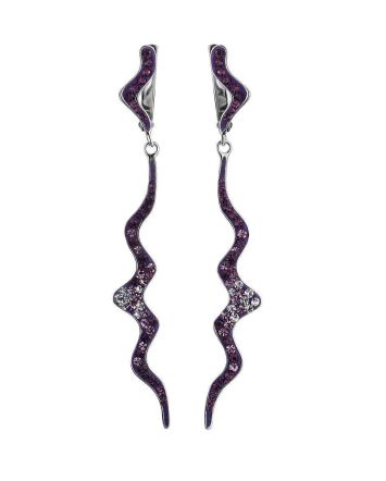 Curvy Silver Dangles With Purple Crystals The Jungle, image 