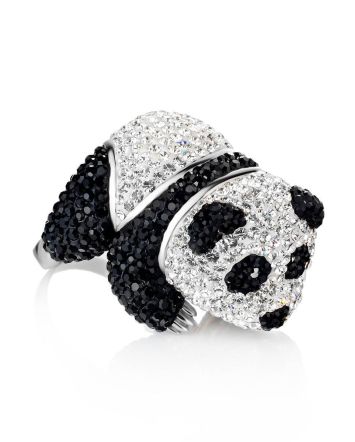 Crystal Encrusted Panda Ring The Jungle, Ring Size: 10 / 20, image 