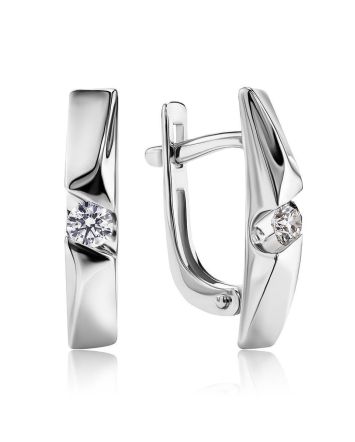 White Gold Diamond Earrings, image 