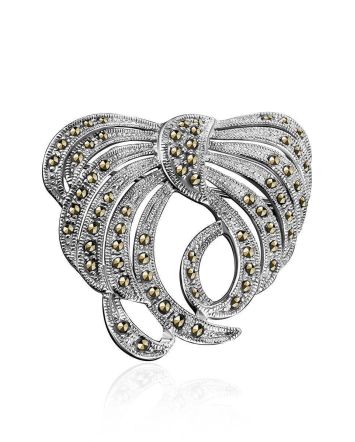 Bold Silver Brooch With Marcasites The Lace, image 