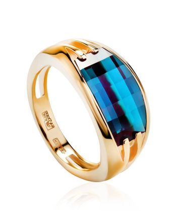 Golden Ring With Alexandrite Centerpiece, Ring Size: 7 / 17.5, image 