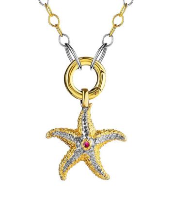 Gold Plated Necklace With Star Shaped Pendant, image 