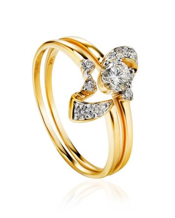Stackable Diamond Ring In Gold, Ring Size: 8.5 / 18.5, image 