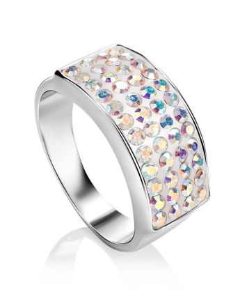 Chameleon Color Crystal Ring In Sterling Silver The Eclat, Ring Size: 9 / 19, image 