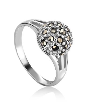 Sterling Silver Marcasite Ring The Lace, Ring Size: 6.5 / 17, image 