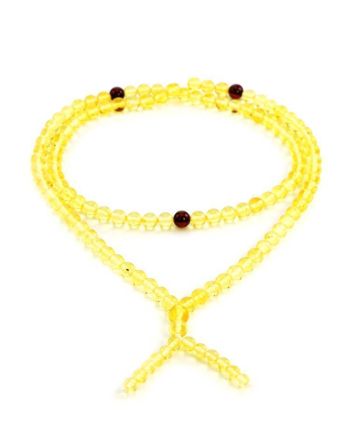 108 Lemon Amber Buddhist Prayer Beads, image 