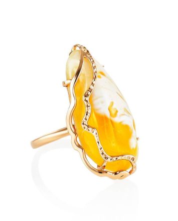 Golden Amber Cocktail Ring The Triumph, Ring Size: Adjustable, image 