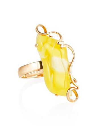 Honey Amber Golden Cocktail Ring The Rialto, Ring Size: Adjustable, image 