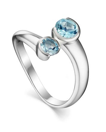 Synthetic Topaz Silver Ring, Ring Size: 6.5 / 17, image 