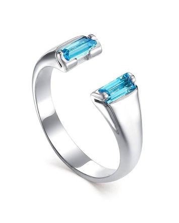 Designer Silver Ring With Synthetic Topaz, Ring Size: 6.5 / 17, image 