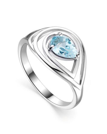Silver Ring With Synthetic Topaz, Ring Size: 6.5 / 17, image 