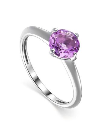 Amethyst Silver Ring, Ring Size: 8.5 / 18.5, image 