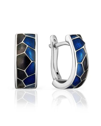 Multicolor Enamel Silver Earrings, image 