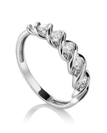White Gold Diamond Ring, Ring Size: 7 / 17.5, image 
