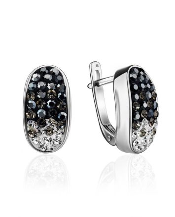 Sterling Silver Earrings With Two Toned Crystals The Eclat, image 