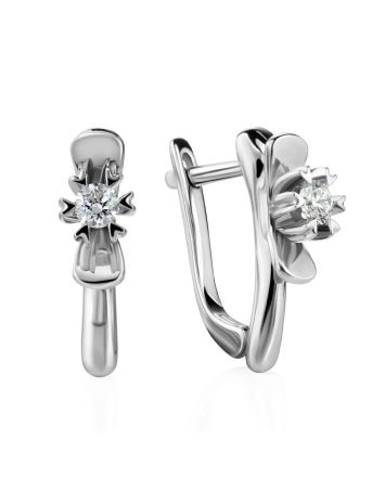 White Gold Diamond Earrings, image 