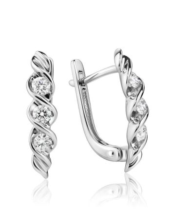 White Gold Diamond Earrings, image 