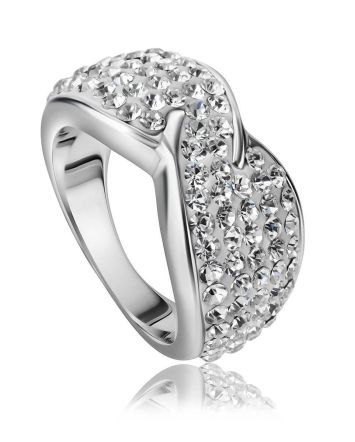 White Crystal Band Ring The Eclat, Ring Size: 5.5 / 16, image 