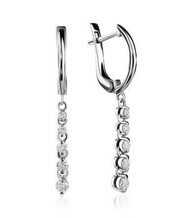 White Gold Diamond Dangles, image 