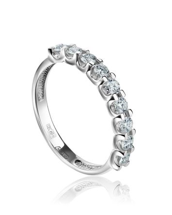 Diamond Row White Gold Ring, Ring Size: 6.5 / 17, image 