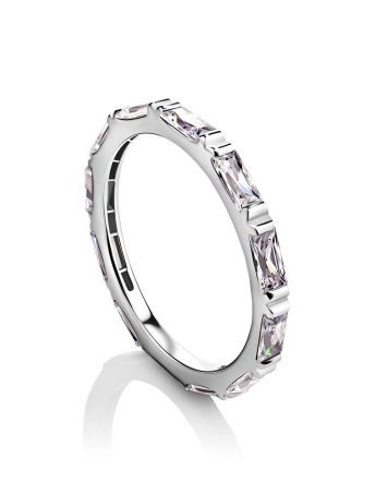 Silver Eternity Ring With White Crystals, Ring Size: 8 / 18, image 