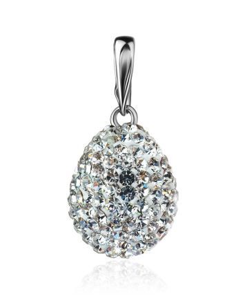 Silver Drop Pendant With White Crystals The Eclat, image 